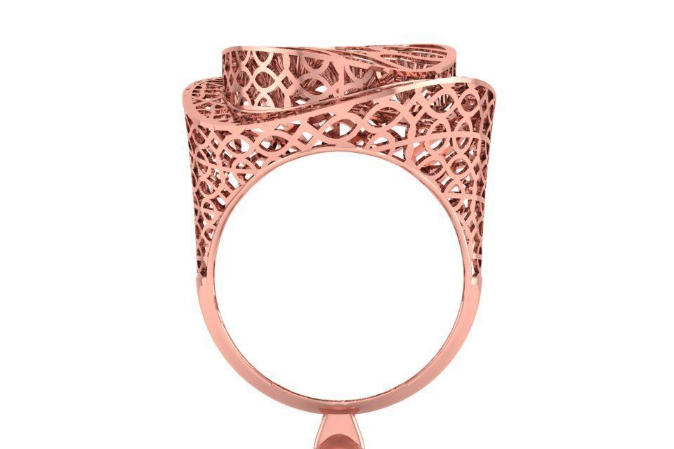 Long Filigree Ring STL OBJ FBX Renders Details 3D print model_1