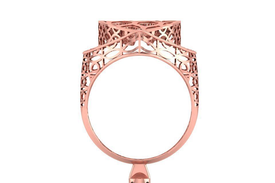 Long Filigree Ring STL OBJ FBX Renders Details 3D print model_2