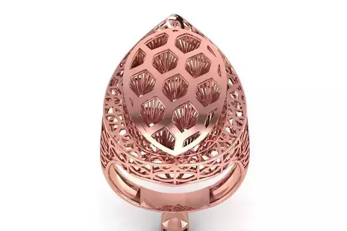 Long Filigree Ring STL OBJ FBX Renders Details