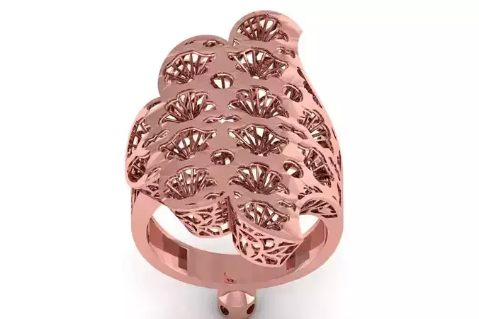 Long Filigree Ring STL OBJ FBX Renders Details