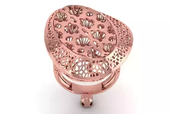 Long Filigree Ring STL OBJ FBX Renders Details