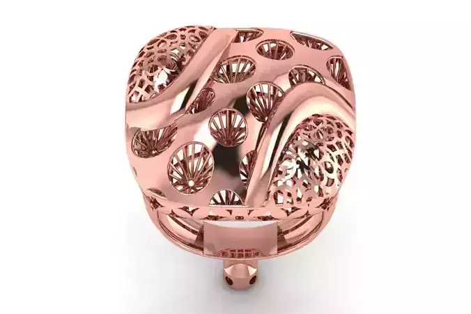 Long Filigree Ring STL OBJ FBX Renders Details