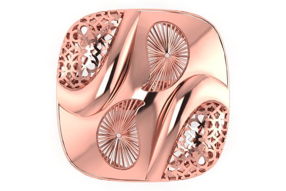 Long Filigree Ring STL OBJ FBX Renders Details 3D print model_3