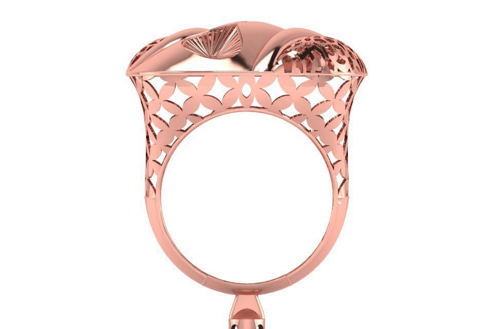 Long Filigree Ring STL OBJ FBX Renders Details 3D print model_1