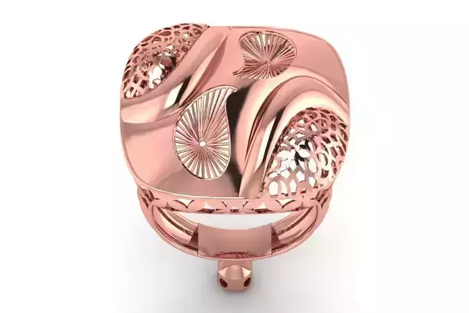 Long Filigree Ring STL OBJ FBX Renders Details
