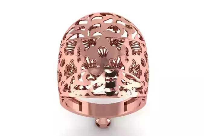 Long Filigree Ring STL OBJ FBX Renders Details