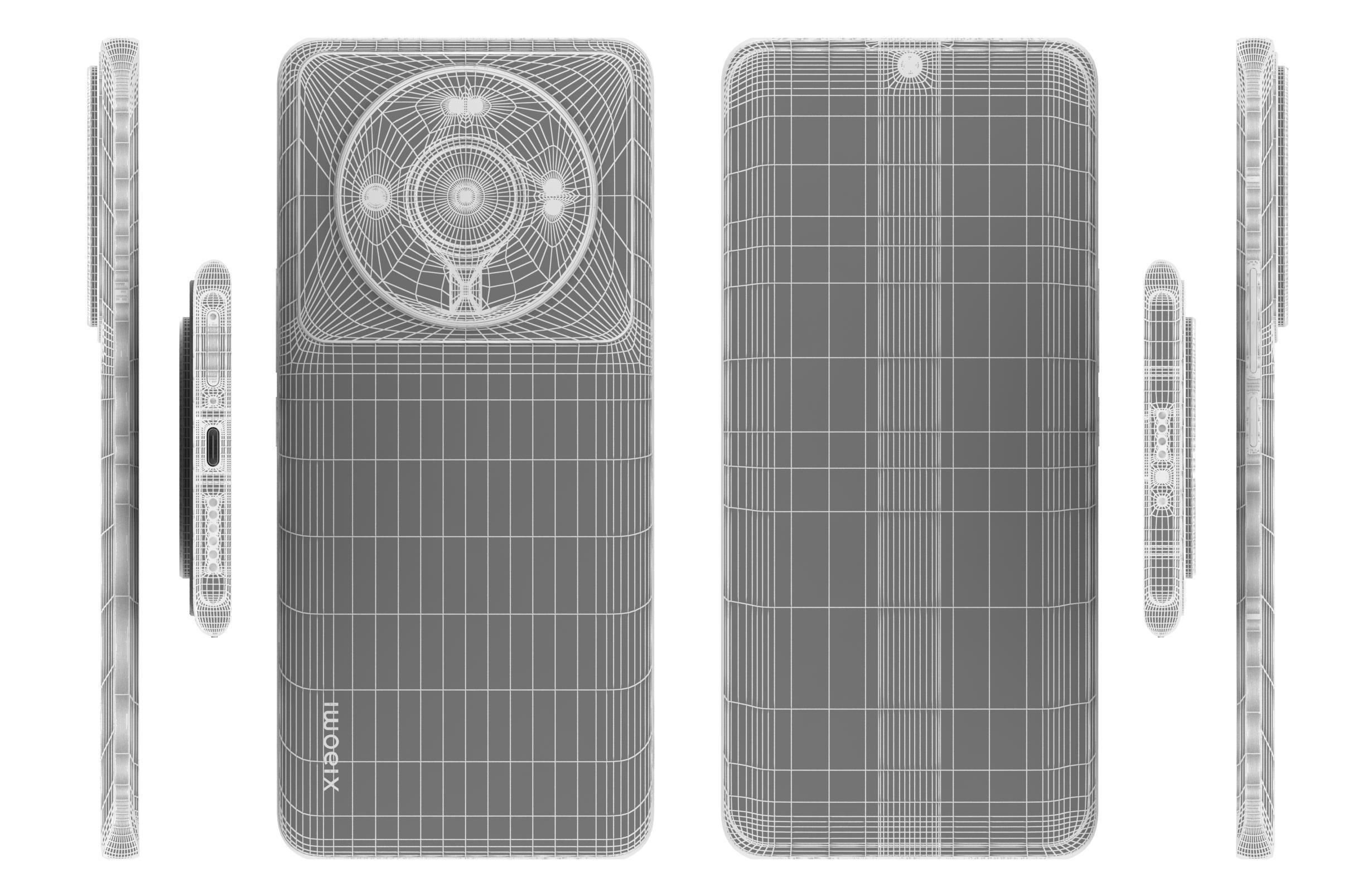 Xiaomi 12S Ultra Gray Low-poly 3D model_17