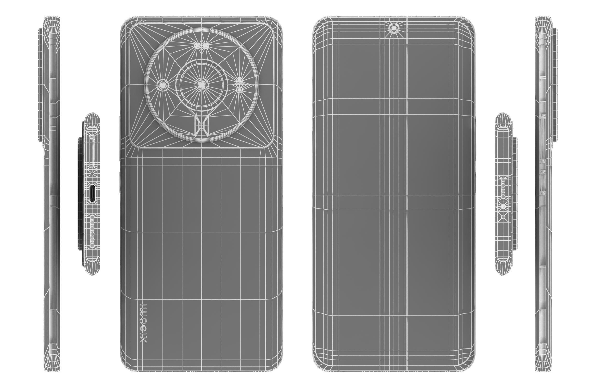 Xiaomi 12S Ultra Gray Low-poly 3D model_16