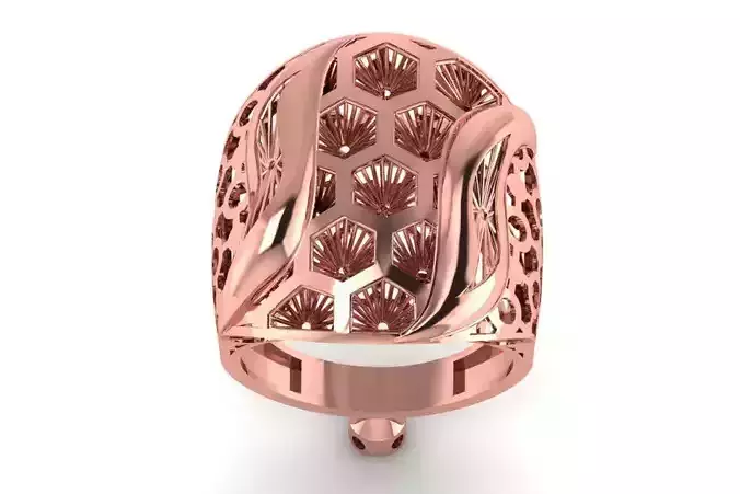 Long Filigree Ring STL OBJ FBX Renders Details