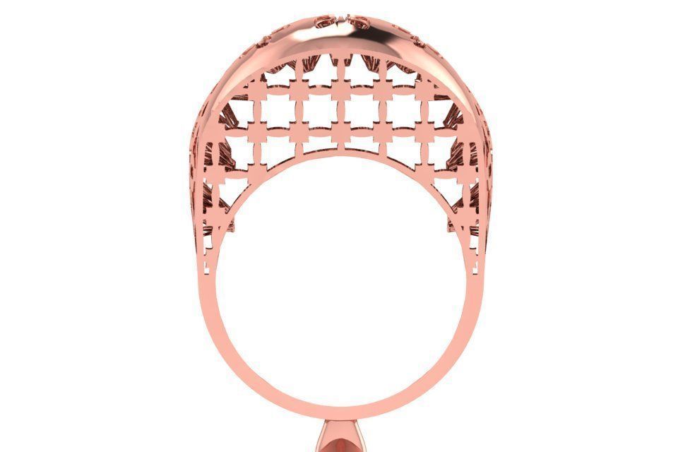 Vintage Long Filigree Ring STL OBJ FBX Renders Details 3D print model_1