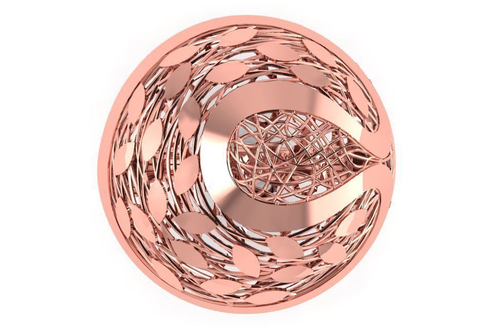 Vintage Long Filigree Ring STL OBJ FBX Renders Details 3D print model_1