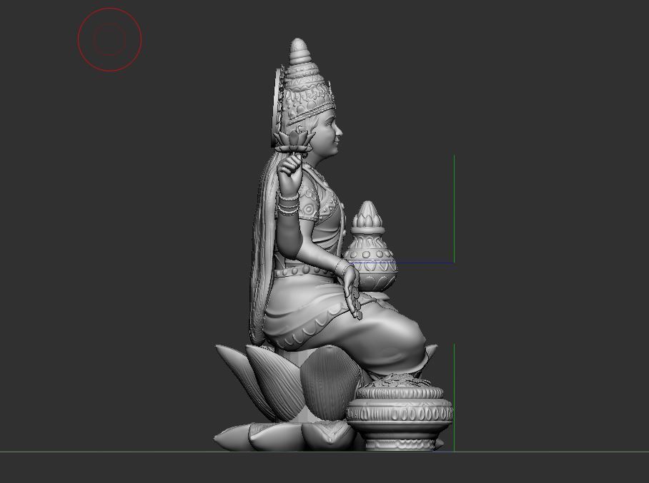 Goddess Lakshmi 3D print model_3