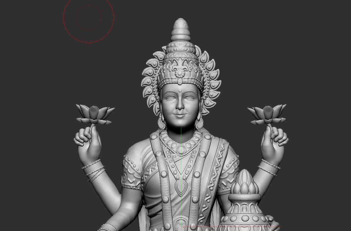 Goddess Lakshmi 3D print model_4