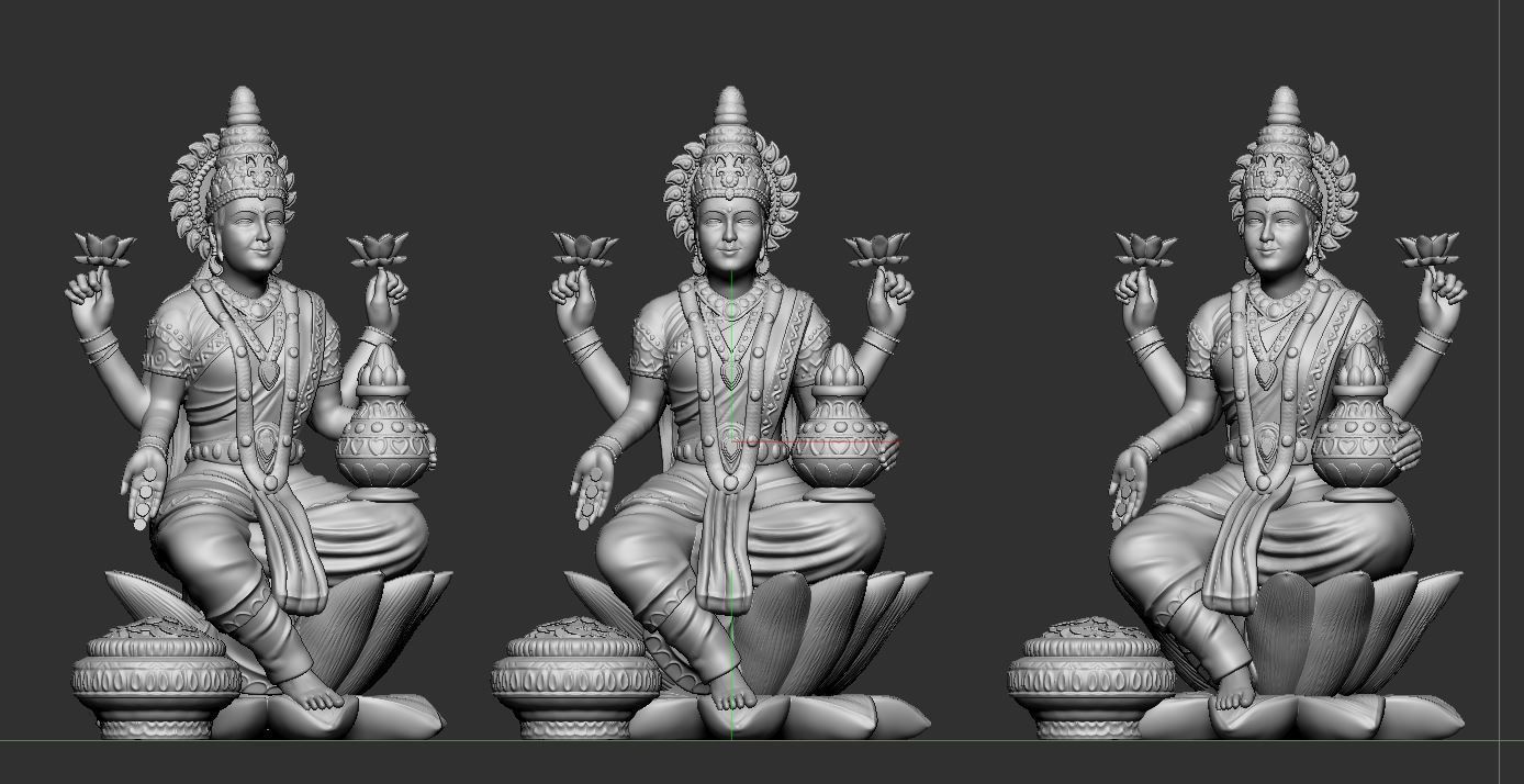 Goddess Lakshmi 3D print model_2