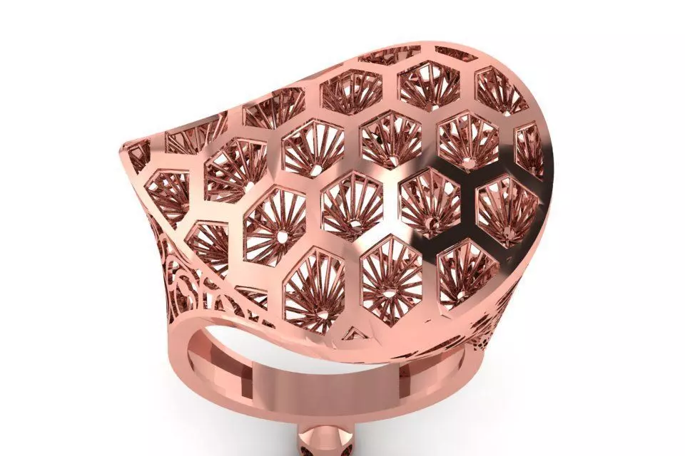 Vintage Long Filigree Ring STL OBJ FBX Renders Details 3D print model_0