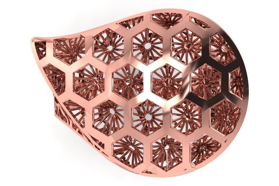 Vintage Long Filigree Ring STL OBJ FBX Renders Details 3D print model_1