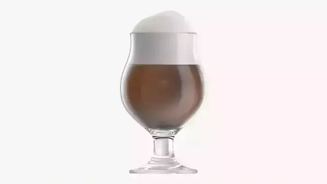 Beer glass with foam 07