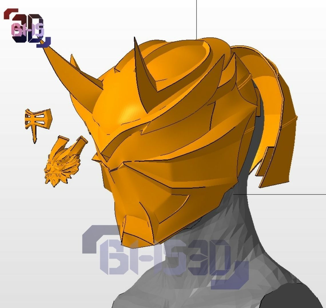 KR Hibiki armed helmet 3D print model_12