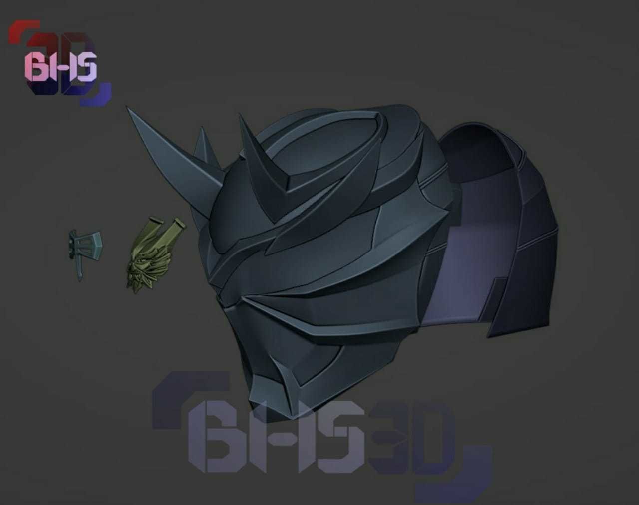 KR Hibiki armed helmet 3D print model_7