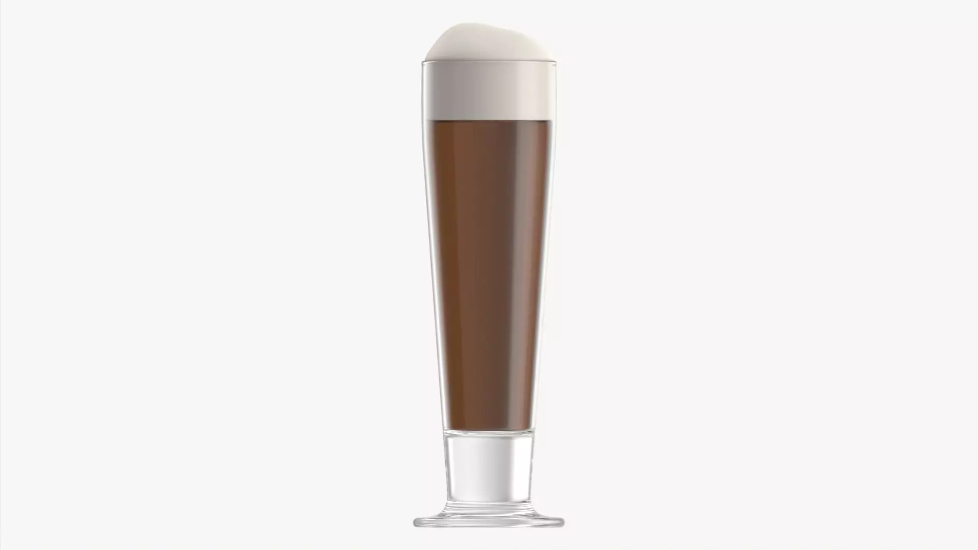 Beer glass with foam 08 3D model