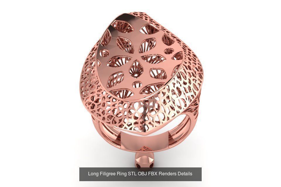 207 Vintage Filigree Rings STL OBJ FBX Render Details Collection _191