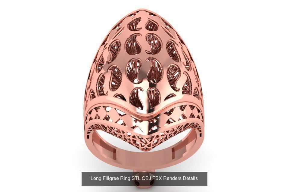 207 Vintage Filigree Rings STL OBJ FBX Render Details Collection _182
