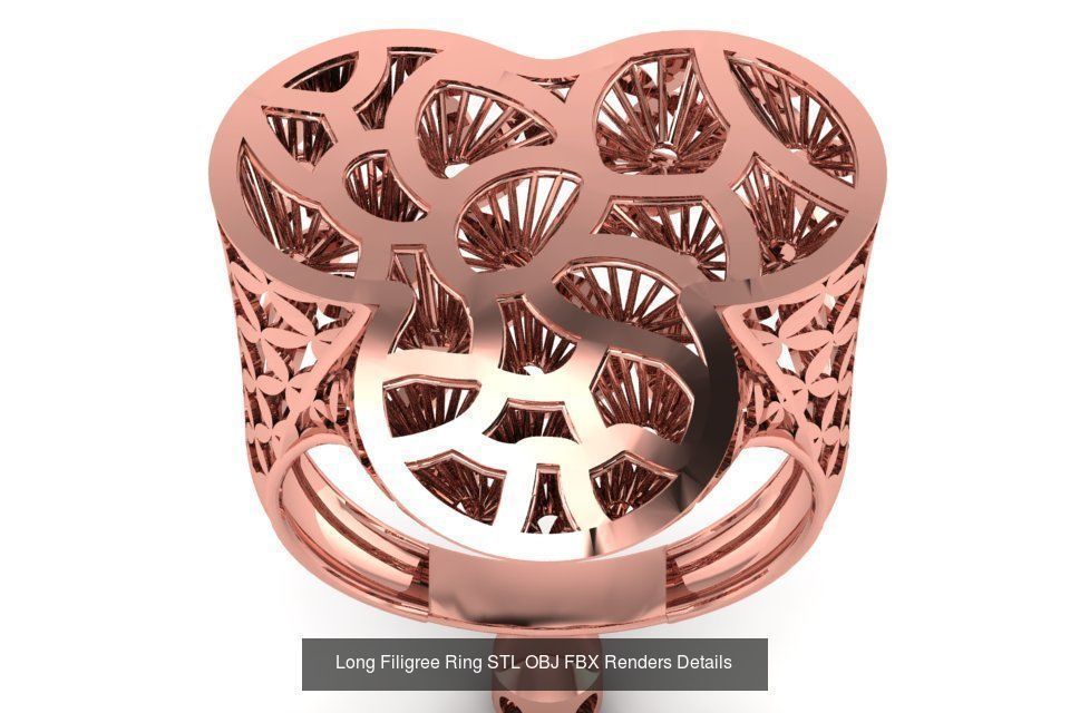 207 Vintage Filigree Rings STL OBJ FBX Render Details Collection _177