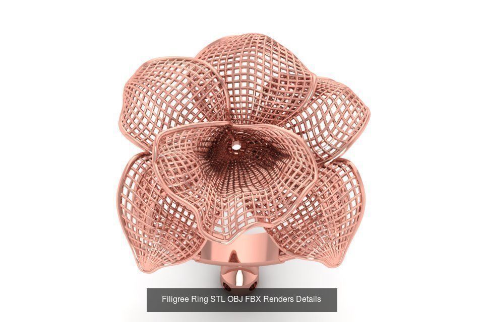 207 Vintage Filigree Rings STL OBJ FBX Render Details Collection _16