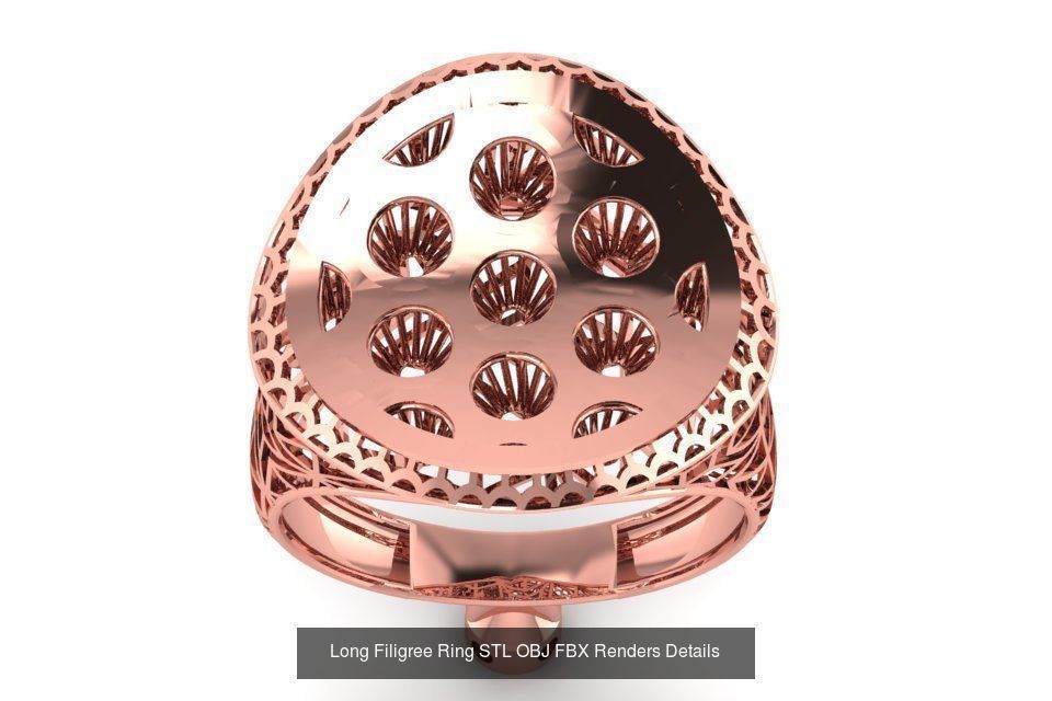 207 Vintage Filigree Rings STL OBJ FBX Render Details Collection _183