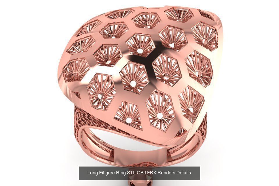 207 Vintage Filigree Rings STL OBJ FBX Render Details Collection _164