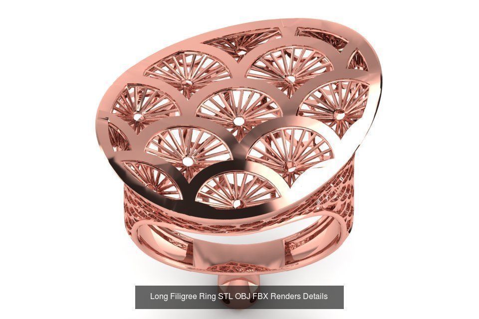 207 Vintage Filigree Rings STL OBJ FBX Render Details Collection _168
