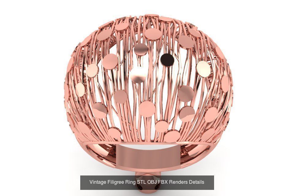 207 Vintage Filigree Rings STL OBJ FBX Render Details Collection _97