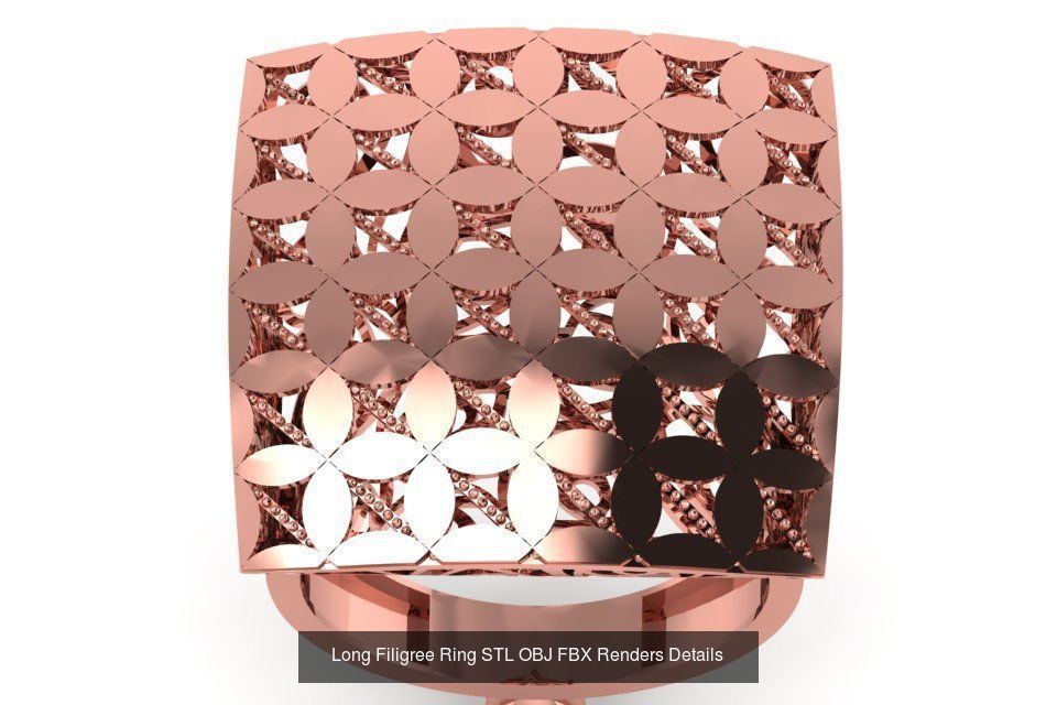 207 Vintage Filigree Rings STL OBJ FBX Render Details Collection _157