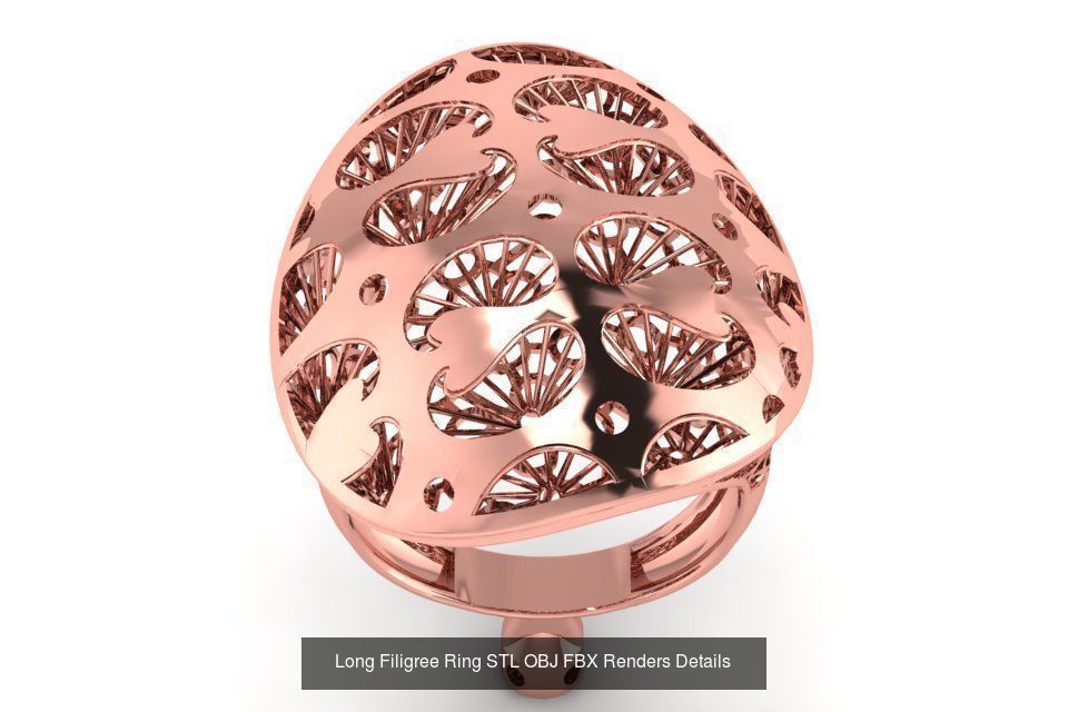 207 Vintage Filigree Rings STL OBJ FBX Render Details Collection _184