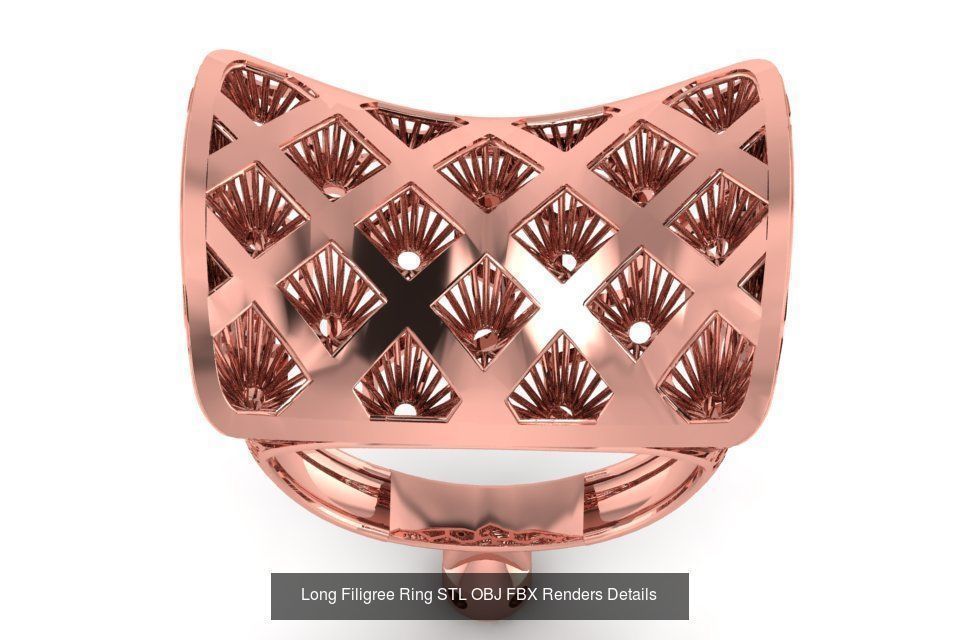 207 Vintage Filigree Rings STL OBJ FBX Render Details Collection _179