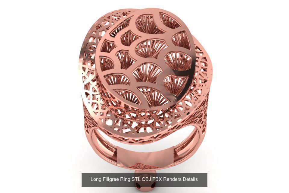 207 Vintage Filigree Rings STL OBJ FBX Render Details Collection _187