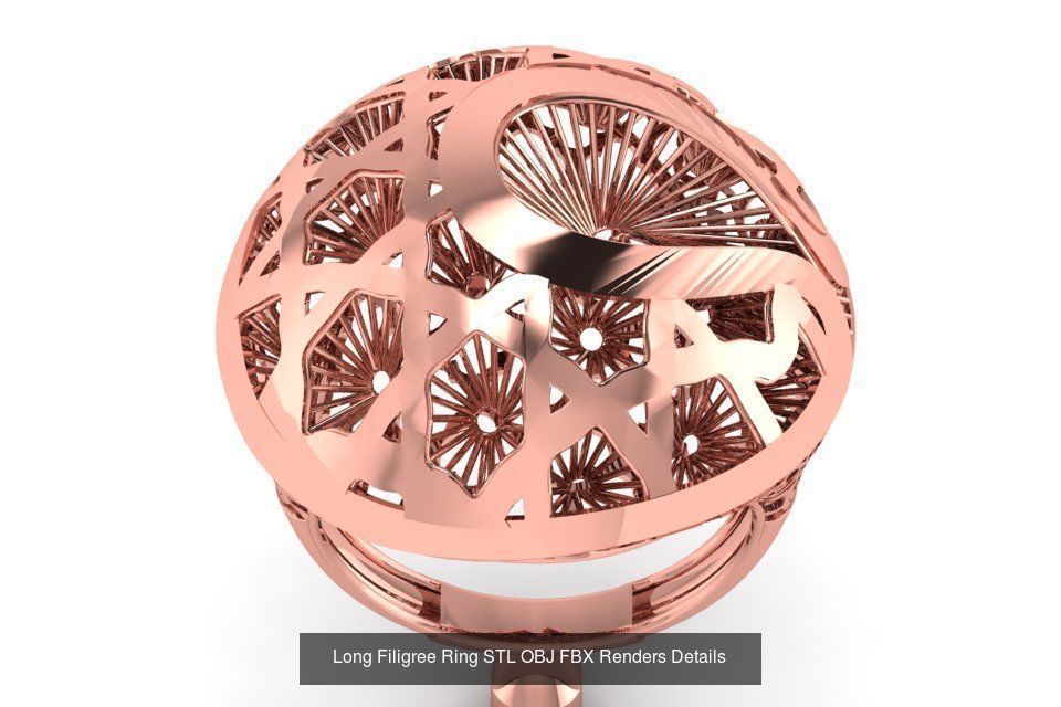 207 Vintage Filigree Rings STL OBJ FBX Render Details Collection _181