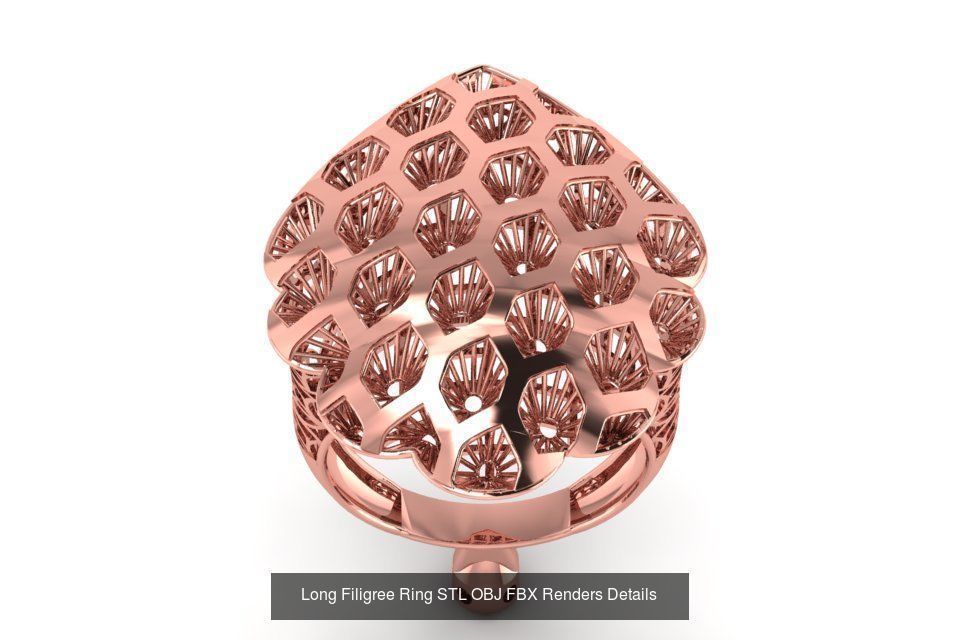 207 Vintage Filigree Rings STL OBJ FBX Render Details Collection _178