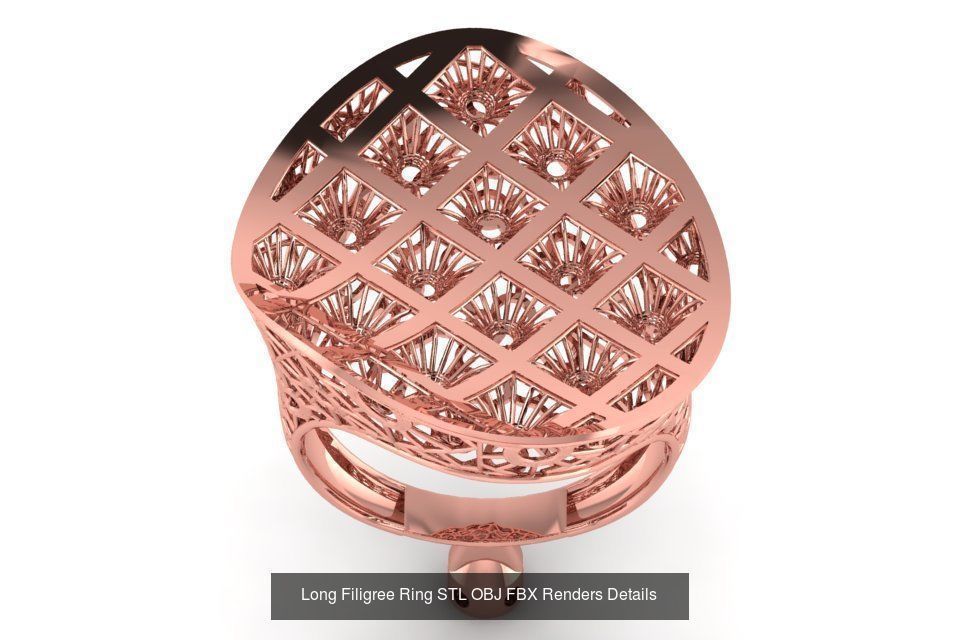 207 Vintage Filigree Rings STL OBJ FBX Render Details Collection _161