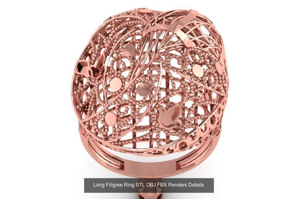 207 Vintage Filigree Rings STL OBJ FBX Render Details Collection _170