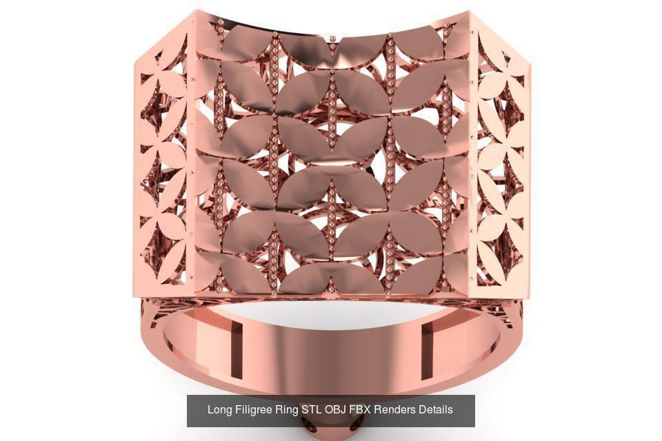 207 Vintage Filigree Rings STL OBJ FBX Render Details Collection _158