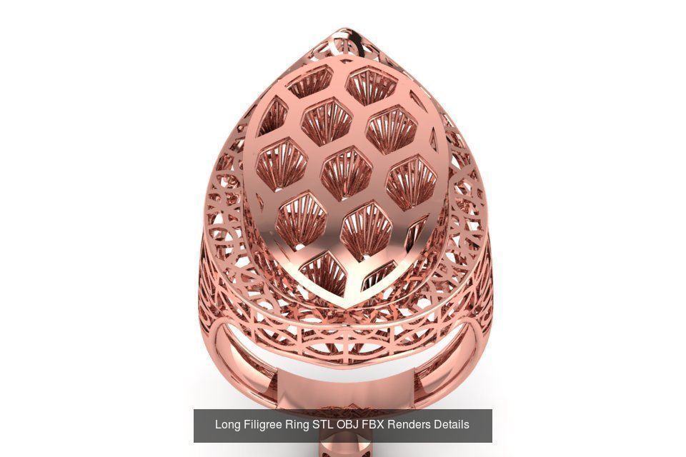 207 Vintage Filigree Rings STL OBJ FBX Render Details Collection _188