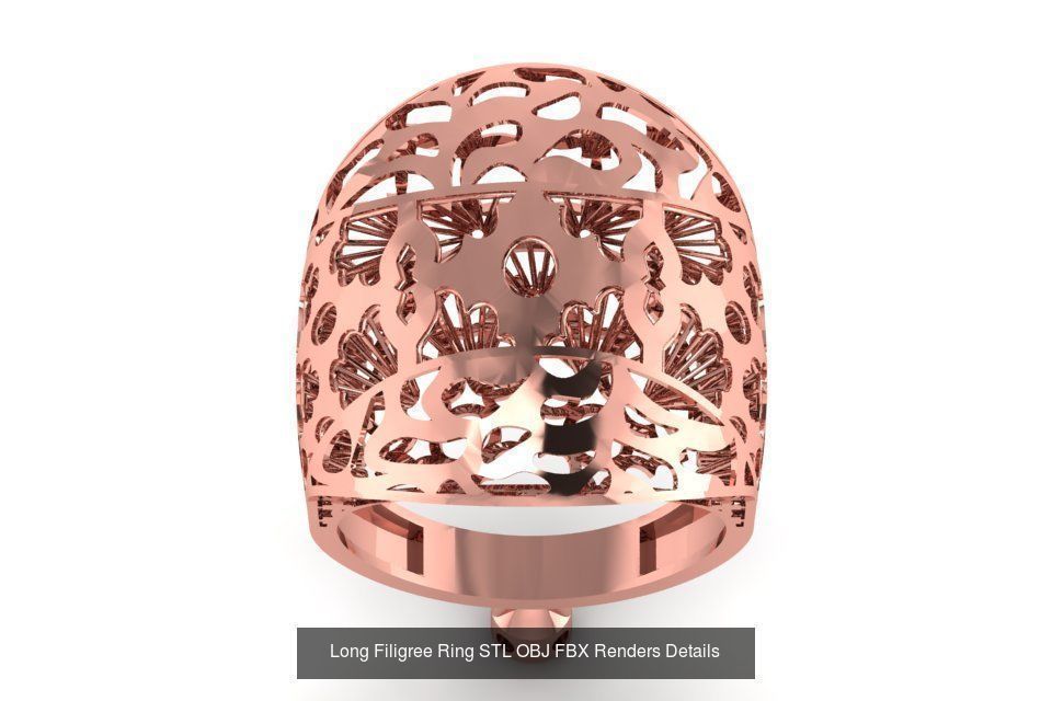 207 Vintage Filigree Rings STL OBJ FBX Render Details Collection _195