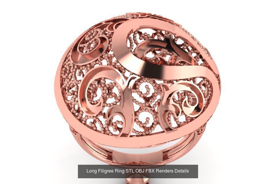 207 Vintage Filigree Rings STL OBJ FBX Render Details Collection _174