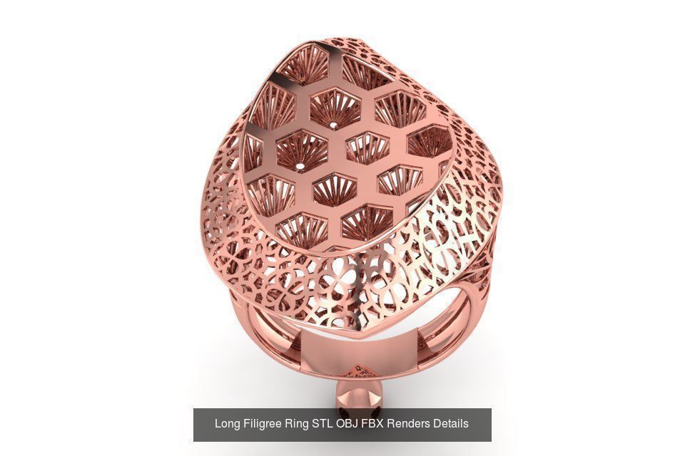 207 Vintage Filigree Rings STL OBJ FBX Render Details Collection _192