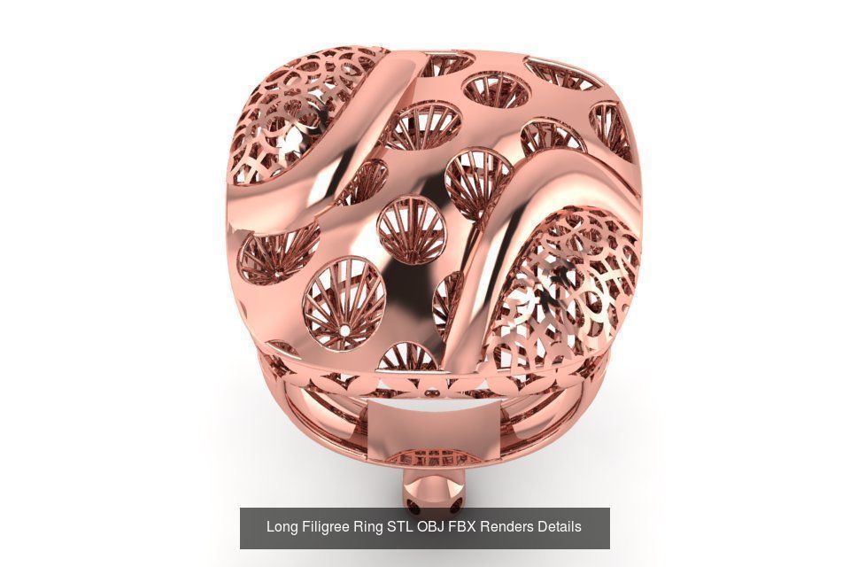 207 Vintage Filigree Rings STL OBJ FBX Render Details Collection _193