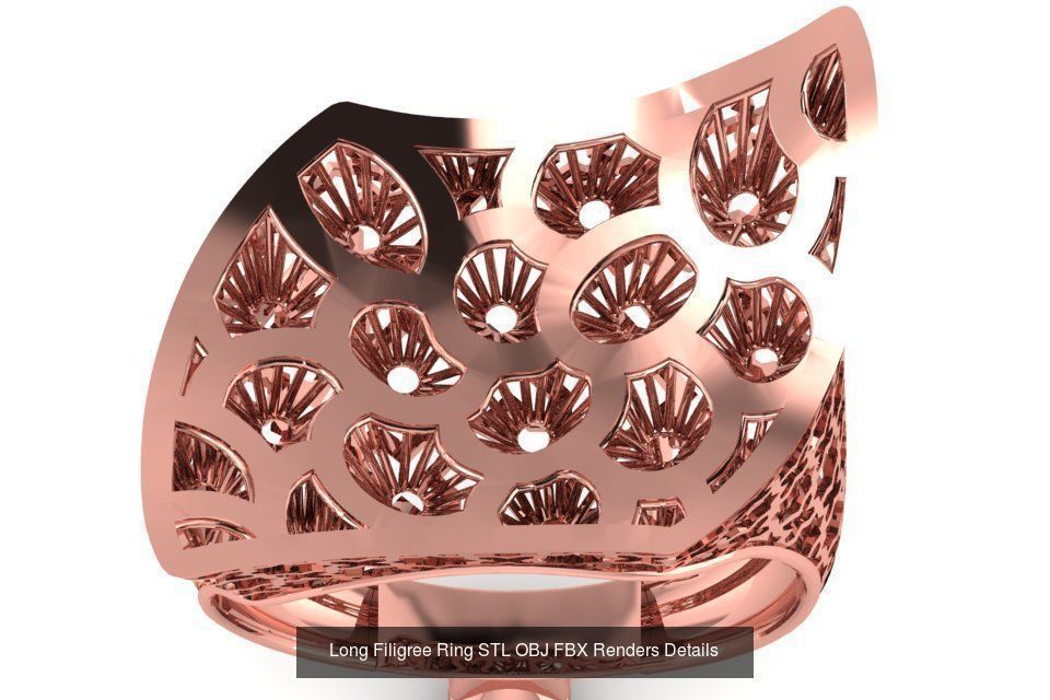 207 Vintage Filigree Rings STL OBJ FBX Render Details Collection _176