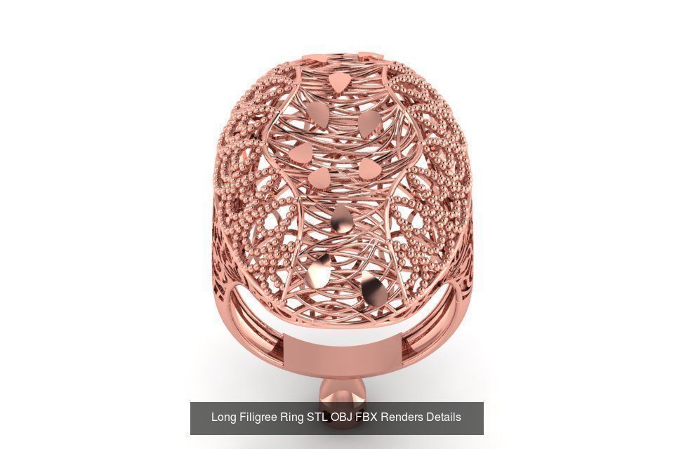 207 Vintage Filigree Rings STL OBJ FBX Render Details Collection _153