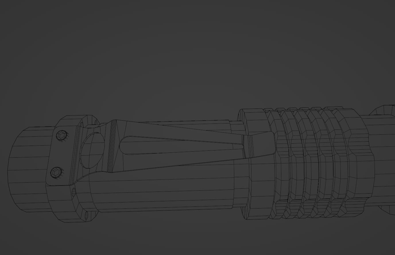 Flashlight Tactical Low-poly 3D model_8