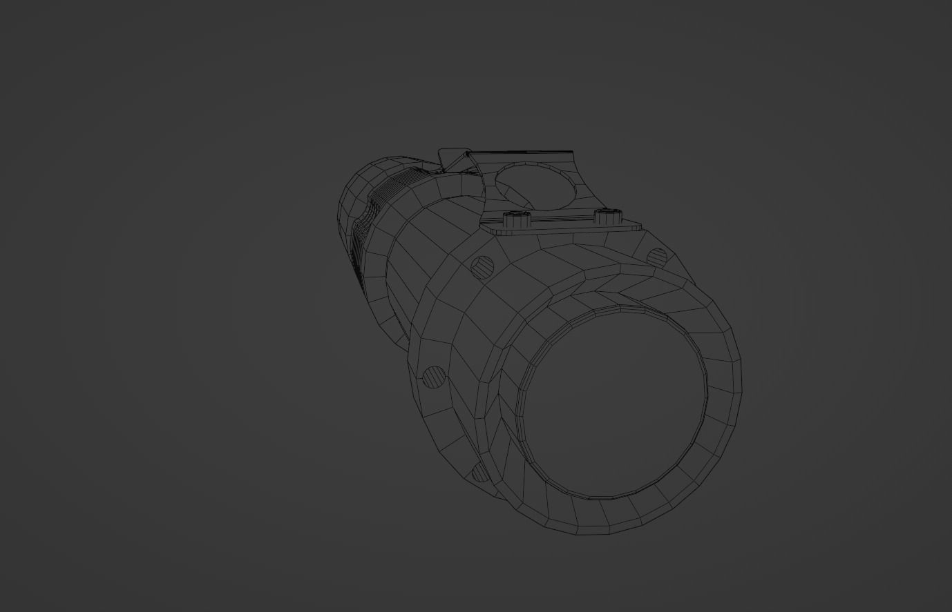 Flashlight Tactical Low-poly 3D model_7